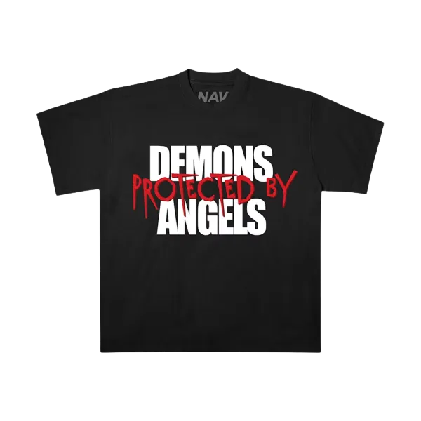 Camiseta Vlone Demons Protected by Angels Preto